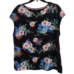 Ted Baker Jamboree Black floral short sleeved top US size 10 Ted Baker size 4